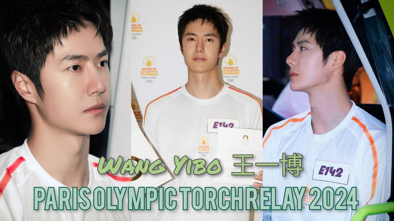 240714 Wang Yibo 💚 2024 Paris Olympic Torch Relay | PARIS TORCHBEARER WANG YIBO 💚🥰🔥