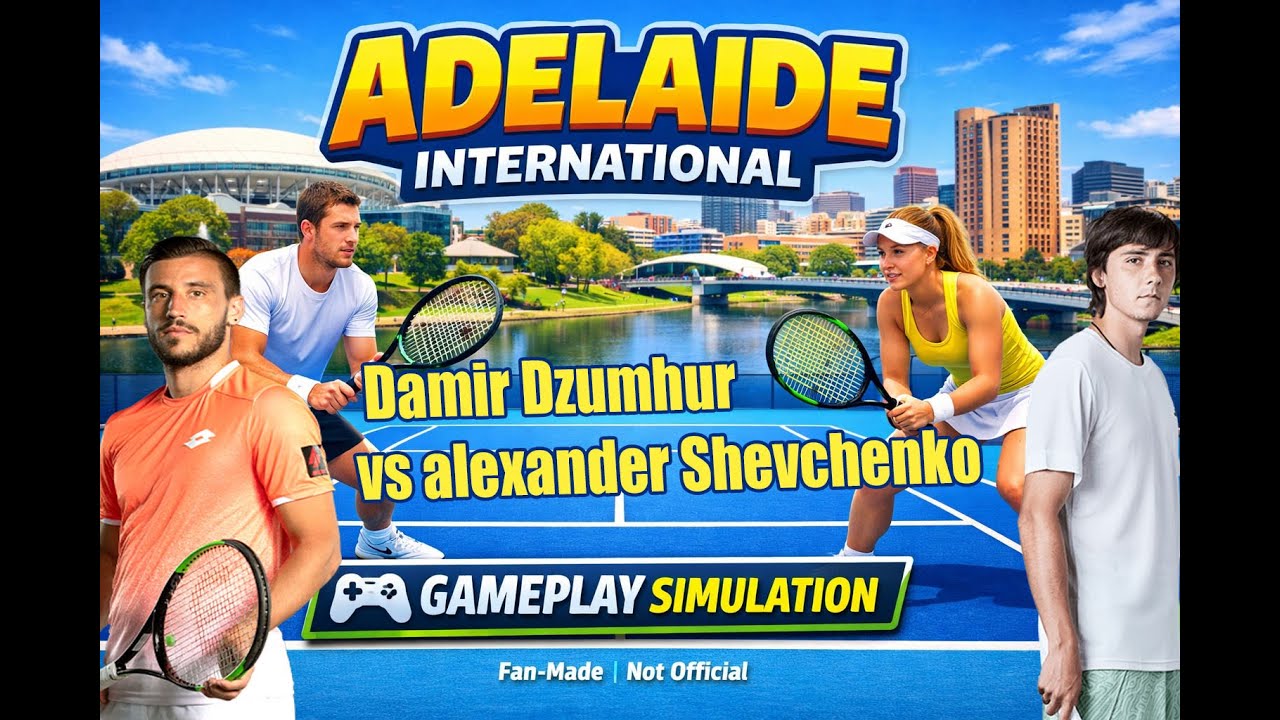 Adelaide International | Damir Dzumhur vs alexander Shevchenko  13 Jan 2026] | Gameplay Simulation