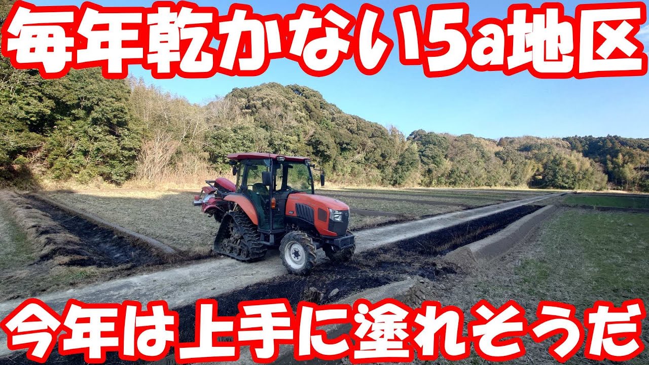 雨が降らないことも悪いことばかりではない畦塗り。