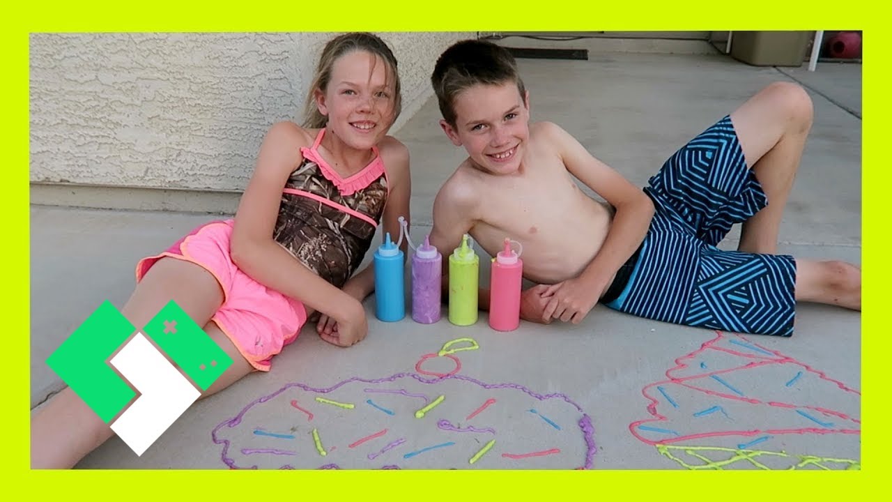 PUFFY PAINT SIDEWALK CHALK (Day 1523) | Clintus.tv