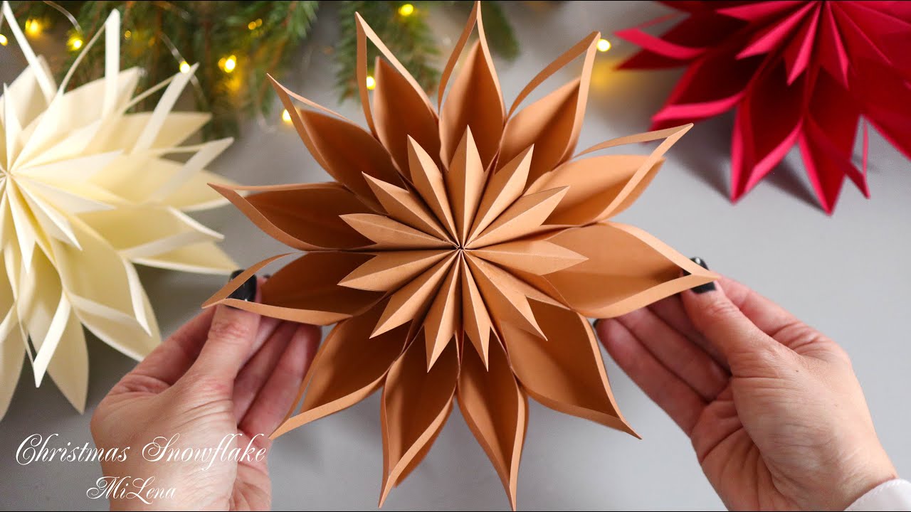 ОБЪЕМНАЯ СНЕЖИНКА ИЗ БУМАГИ ❄️ 3D PAPER SNOWFLAKE ❄️