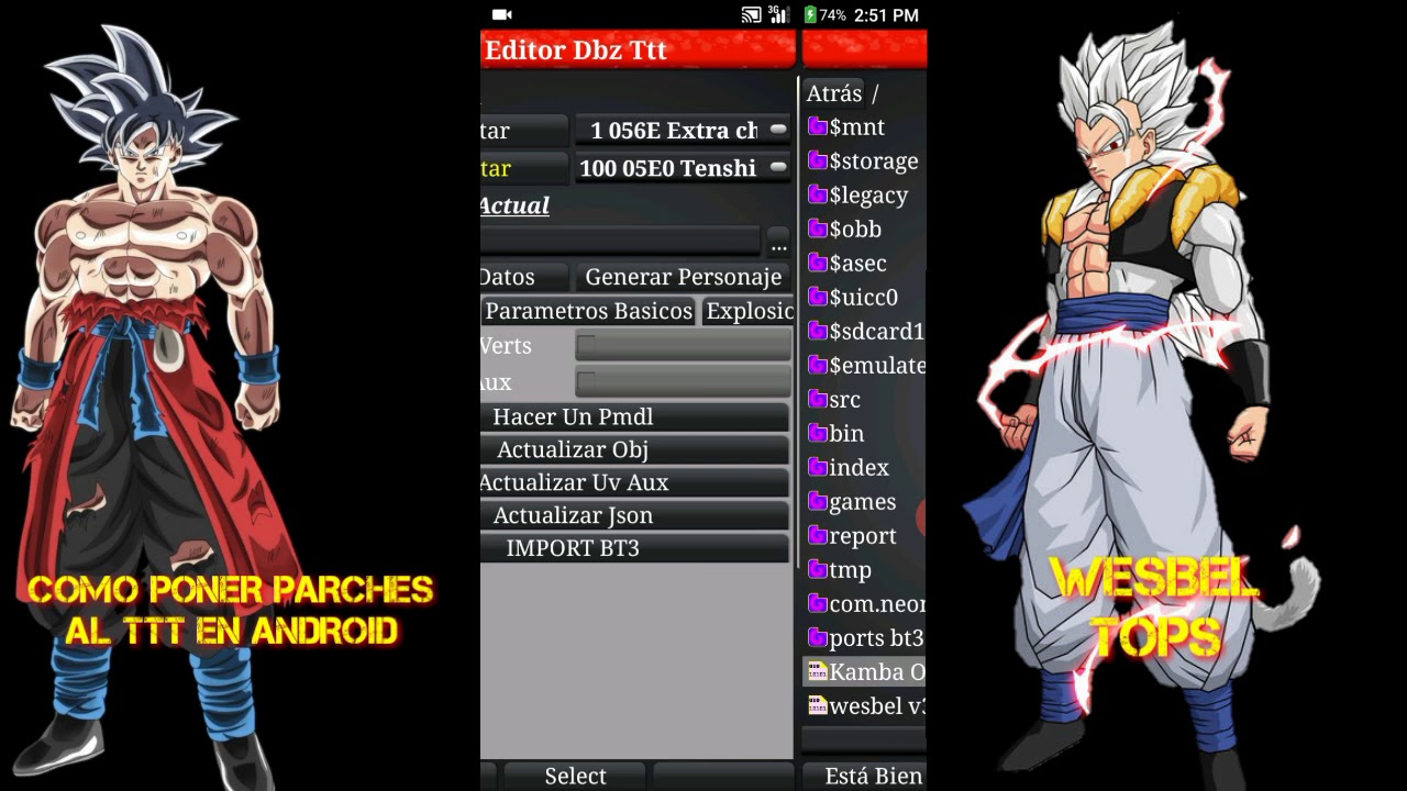 COMO PONER PARCHES DE PERSONAJES A DBZ TTT EN ANDROID CON GAME UTILITY ~COMO CREAR UNA ISO PARTE #1