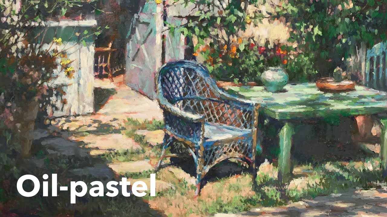 오일파스텔 / 볕이 드는 마당(그림 재료에 대한 이야기)