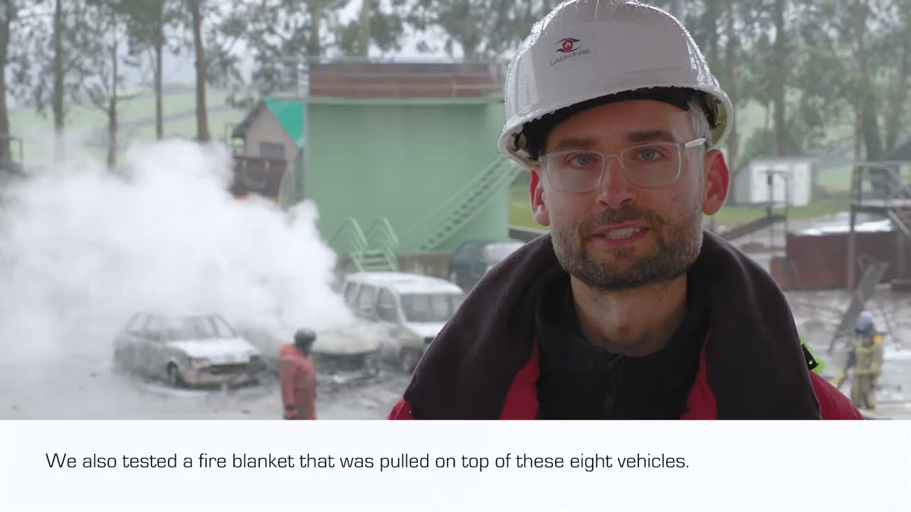 LASH FIRE - Tests on fighting electric car fires