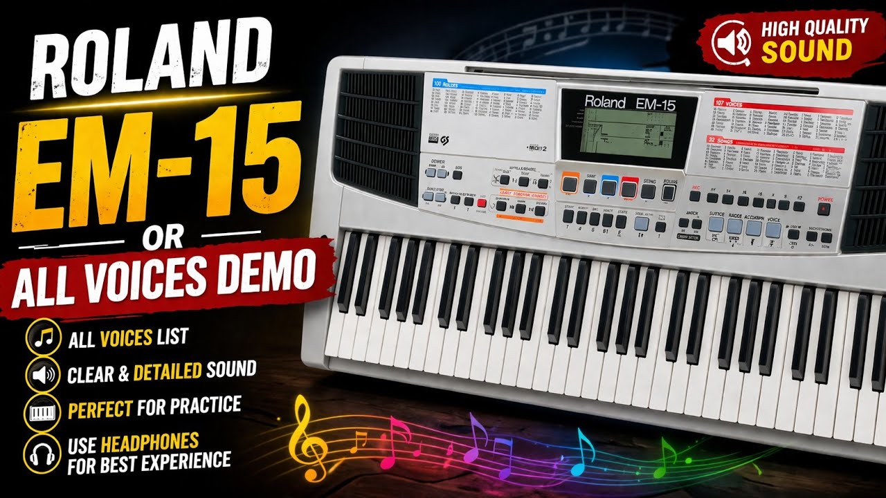 Roland EM-15 Oriental Keyboard | Voices & Tones Demo || Roland EM-15 oriental 