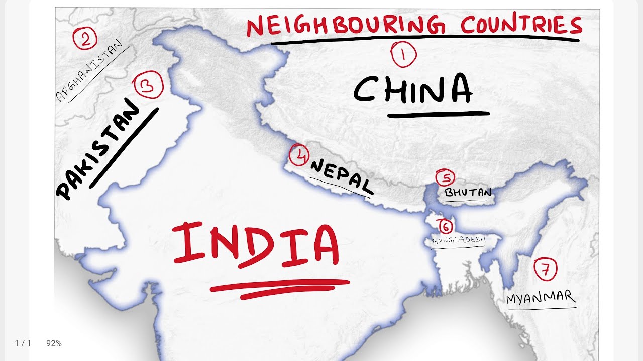 India and the neighbouring countries | India share its boundary with | India neighbours