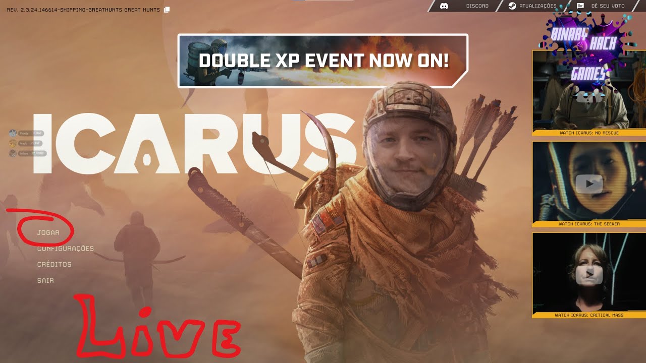ICARUS LIVE PT-BR | Progresso, Sobreviv&ecirc;ncia, Crafting e Constru&ccedil;&atilde;o de Base - BinaryHack Games