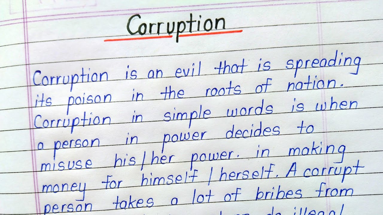 Corruption essay in english || Essay on corruption
