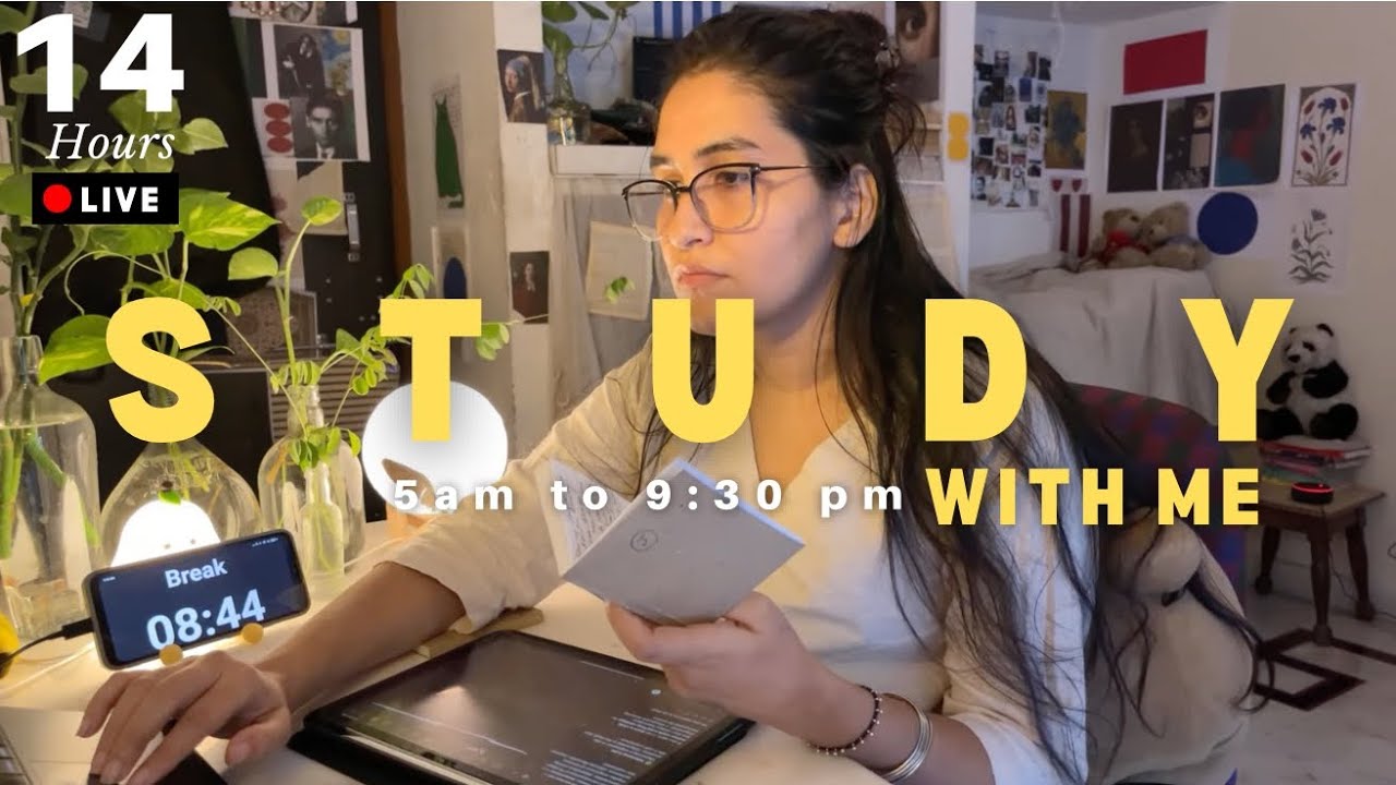 🔴 LIVE 📚 14 hour I Study with me✨ | 60/10 Pomodoro ⏳ (silent study . No music)🕯✨