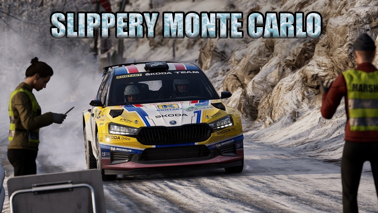 Slippery Monte Carlo - Assetto Corsa Rally - Skoda Fabia RS Rally2 Onboard + TV cam
