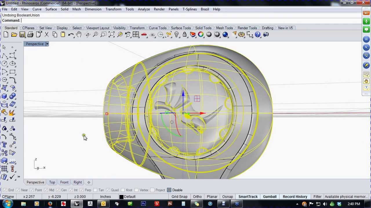 Rhino 5 windows- Modeling wireless Earbuds with Kyle Houchens