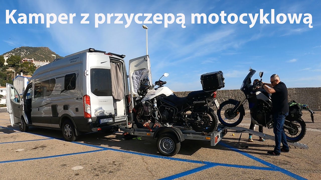 Kamper z przyczepą motocyklową