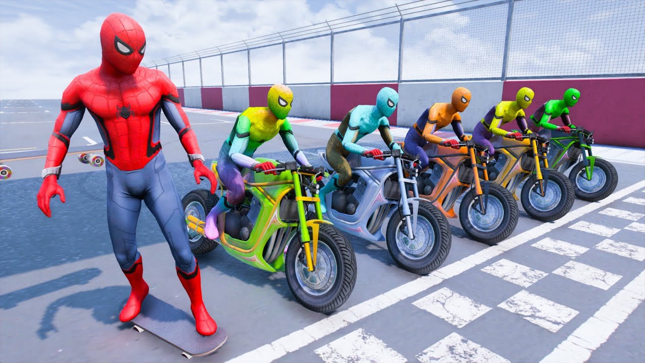 Spiderman Motorbike Racing Through Wreck Plane  - GTA 5 MOTO