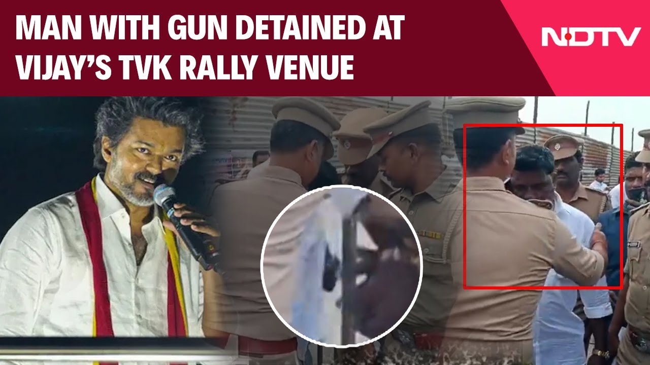 Vijay Rally News | Man With Gun Detained At Vijay&rsquo;s TVK Rally Venue In Puducherry