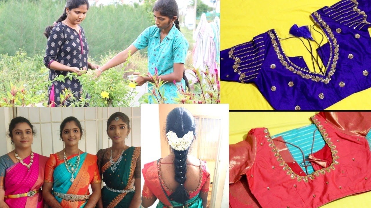 Back To Routine!!எங்களுடைய Aari work blouse & தீபி Half saree details with price#umaslifestyle#aari