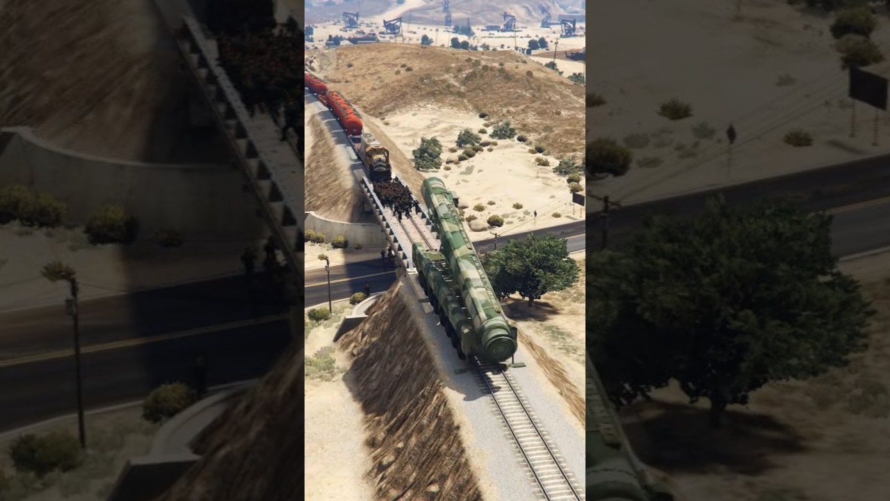 Missile Launcher Opens Fire on the Train With Powerful Ballistic Missiles | GTA V #strike #action