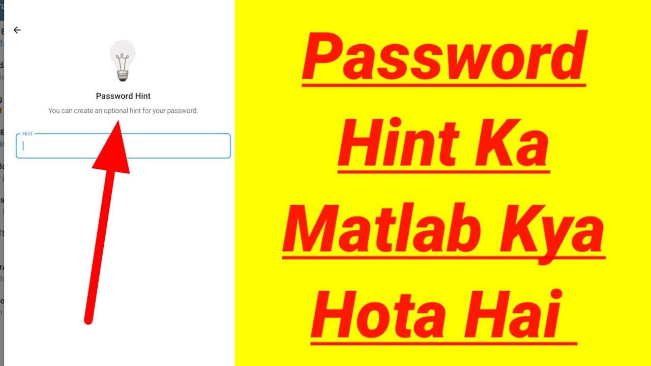 password hint ka matlab kya hota hai
