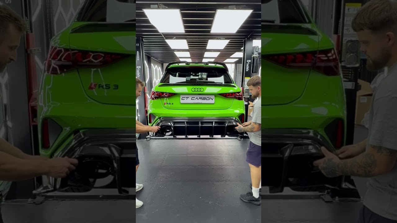 Quick diffuser change! #AudiRS3 #RS3 #Audi #CarbonFiber #Diffuser #CarMods #Bodykit #GermanCars