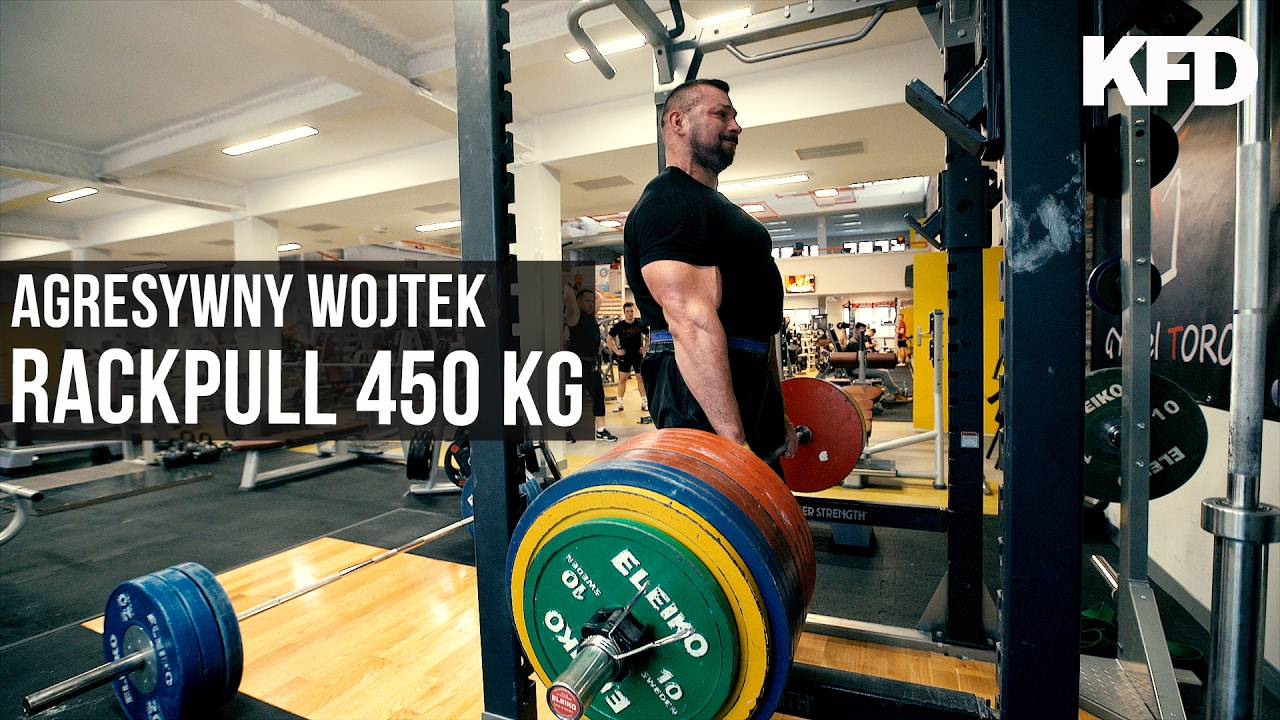 Agresywny Wojtek - trening, rack pull 450 kg - KFD