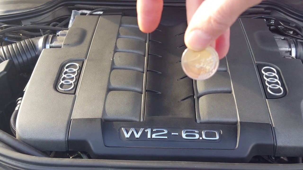 AUDI A8 W12 2000 RPM MOTOR TEST ,  ENGINE TEST , TEST MONETY , TEST M&Uuml;NZEN , COIN TEST