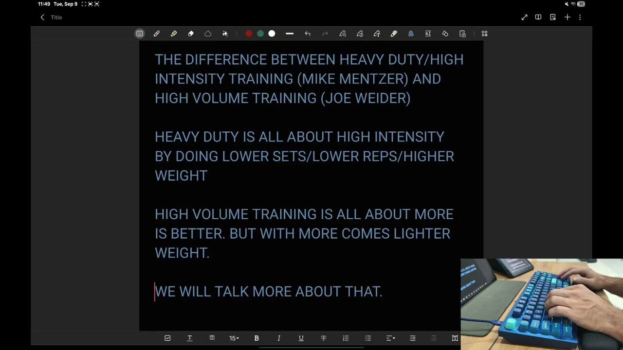 ASMR - Typing about Mike Mentzer's Heavy Duty workout
