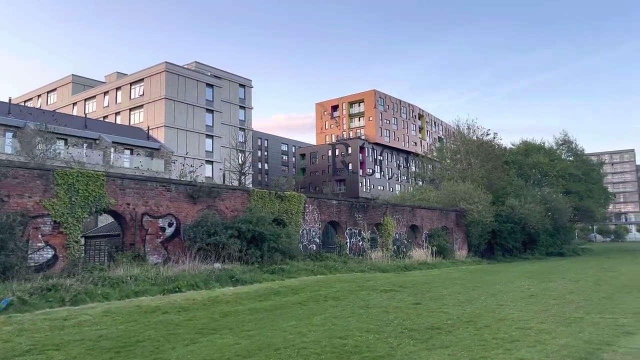 Manchester City Centre  England 4K Walk New Islington Green Park to New Islington Tram stop ✨