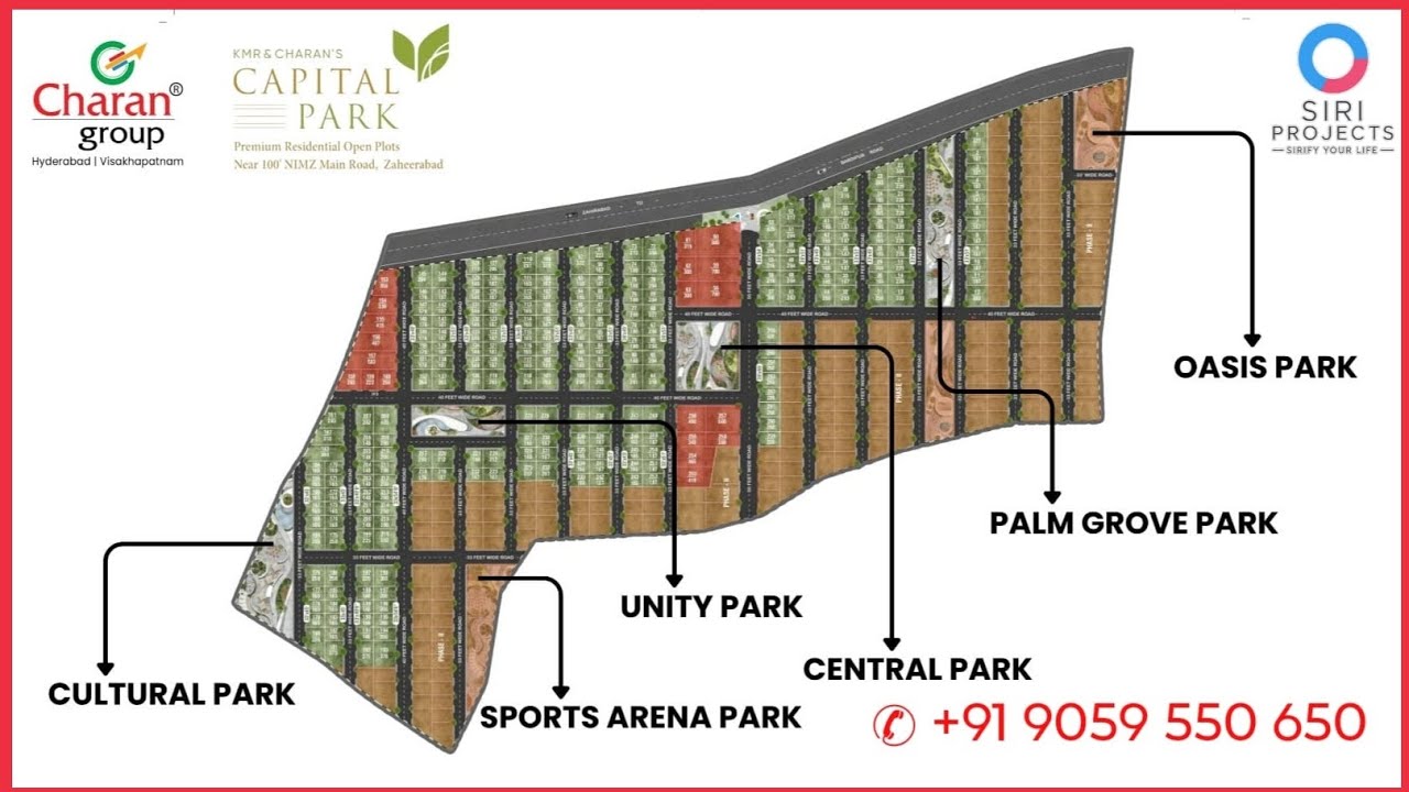 🔴 Luxury Villa Plots @Zaheerabad | #NIMZ Main Gate | Charan's #Capital Park | NH-65 | ✆ 9059 550 650