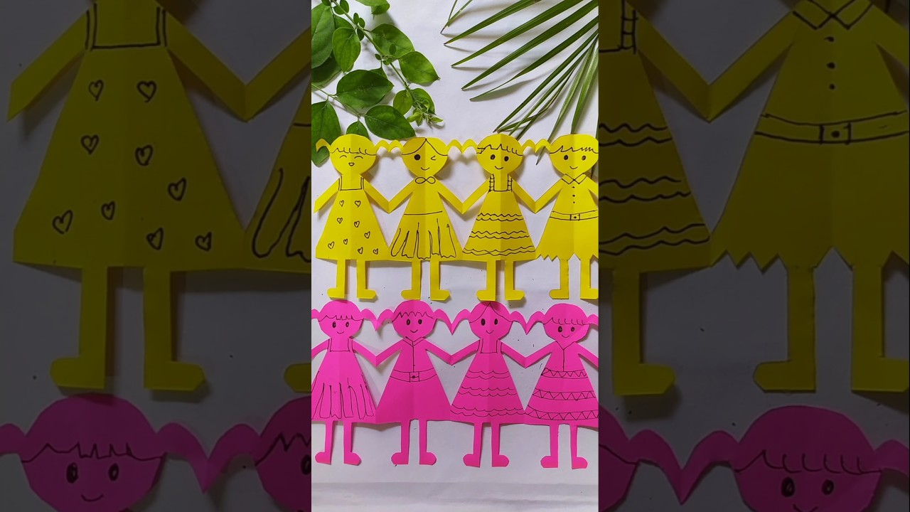 Cute Paper Doll Chain Making |DIY Craft for Kids