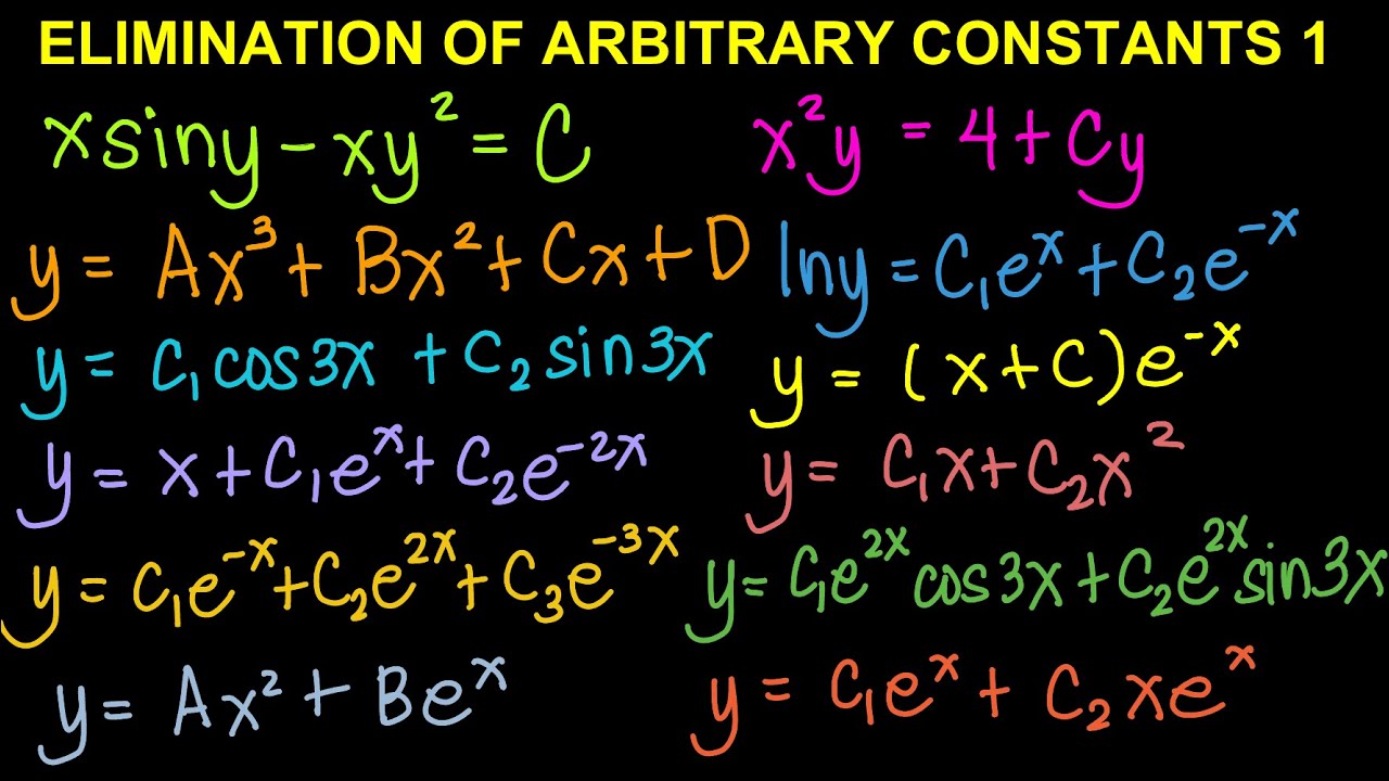 Elimination of Arbitrary Constants Part 1 (Isolation of Constants)