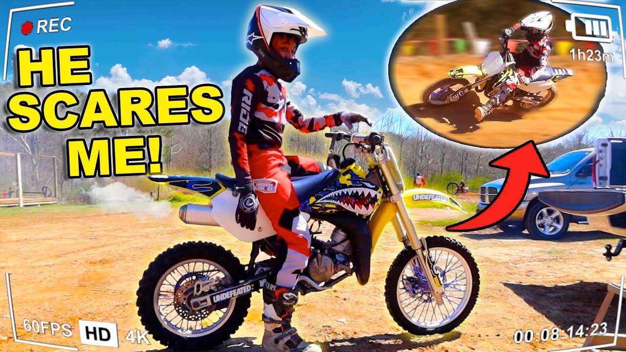 Tyler's First Ride On Clapped Out RM85...HE LIKES IT!!