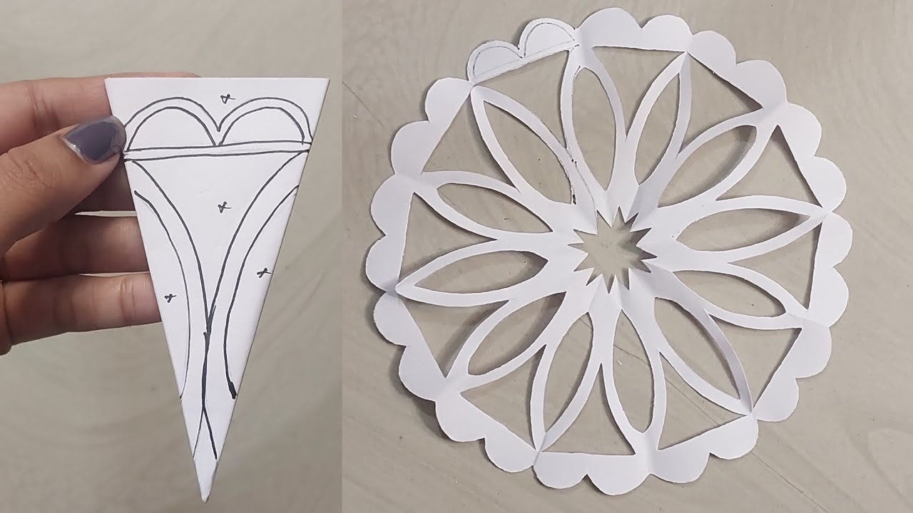 How to make easy and beautiful snowflakes ❄️♥️ #papercraft #snowflakes #part 112