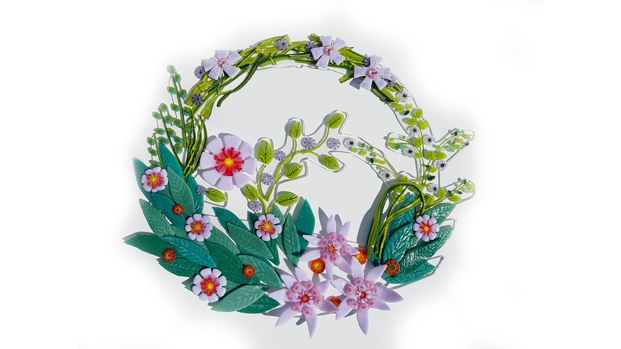 Fused Glass Flower Wreath