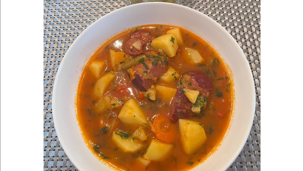 Ciorbă de cartofii cu afumătură 🥔supă cremă de cartof dulce 🍠 