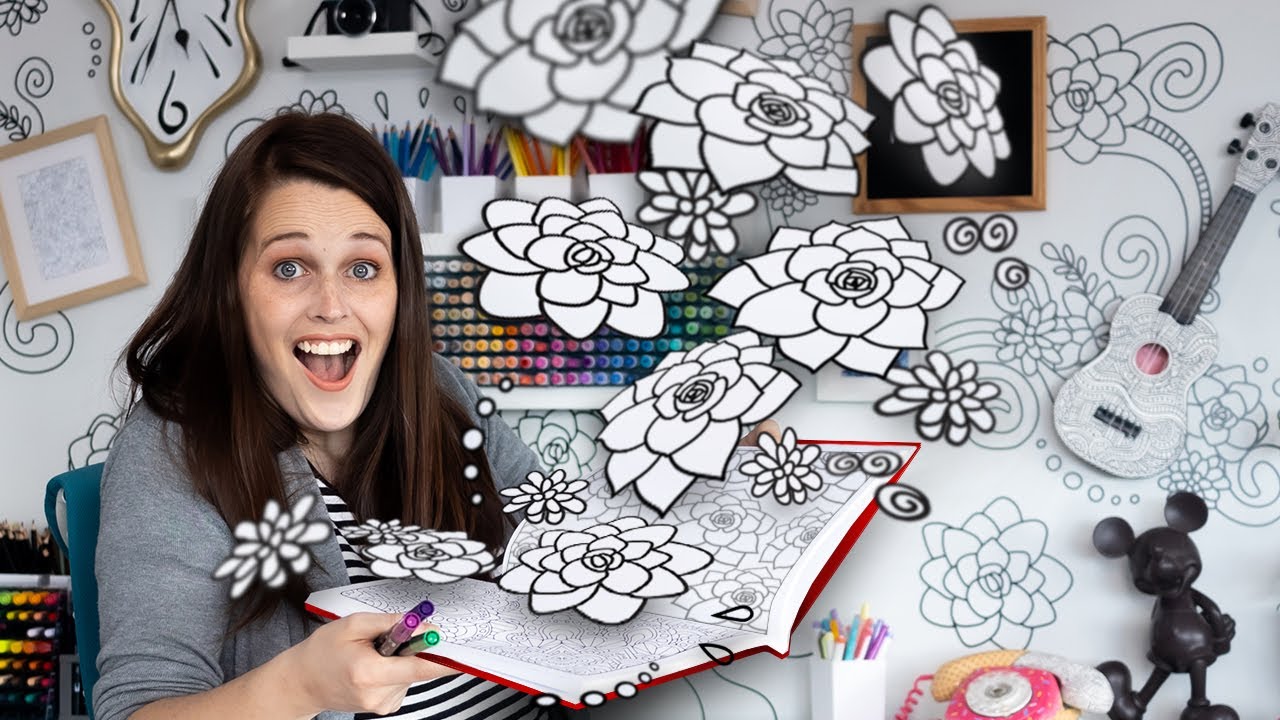 I Turned My Wall into a COLORING BOOK! (Huge Cricut Maker Project)