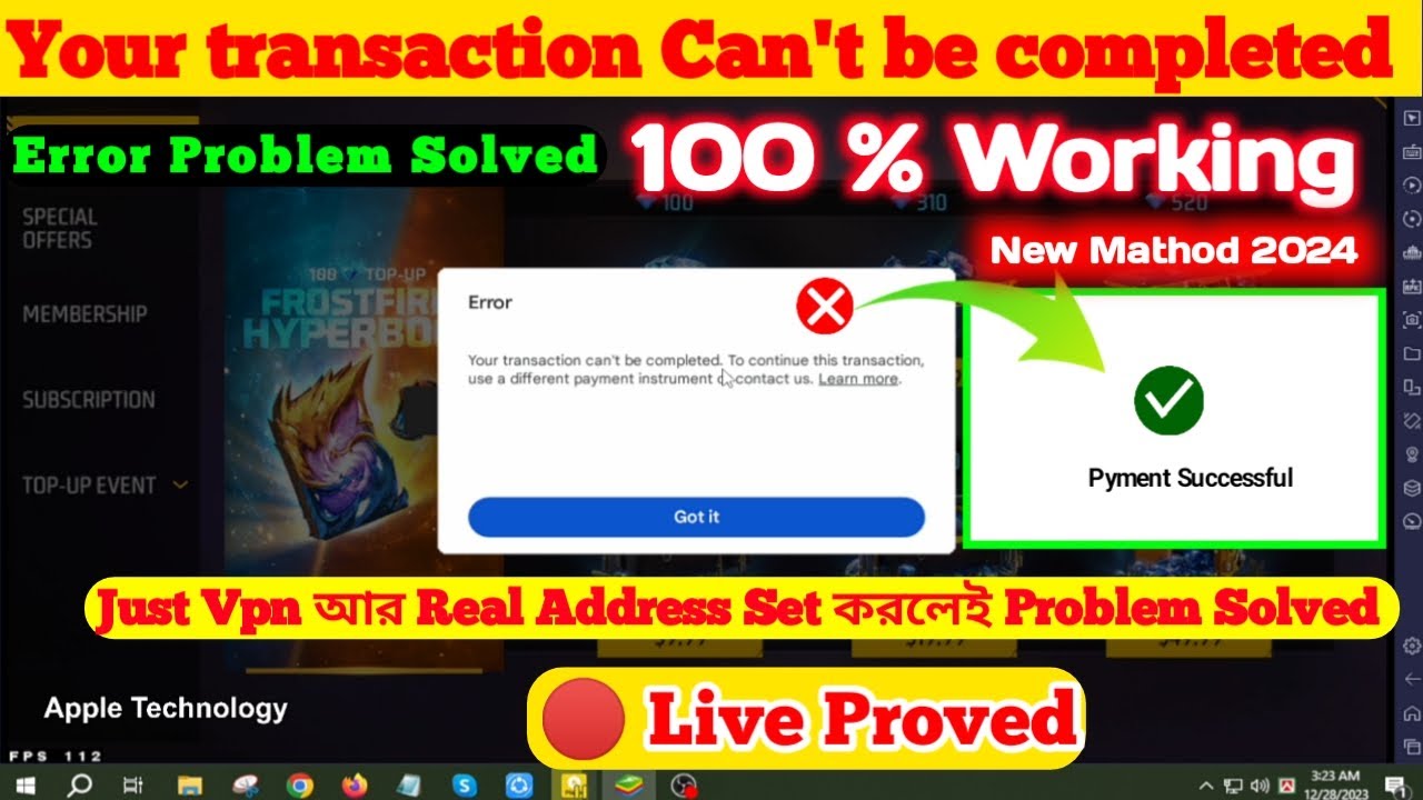 Your transaction cannot be completed google play Bangla  How to fix transaction error in google play