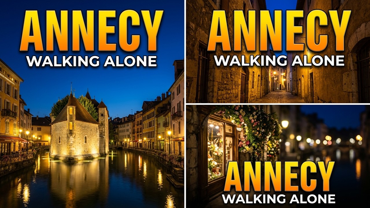 Annecy in the Night France.