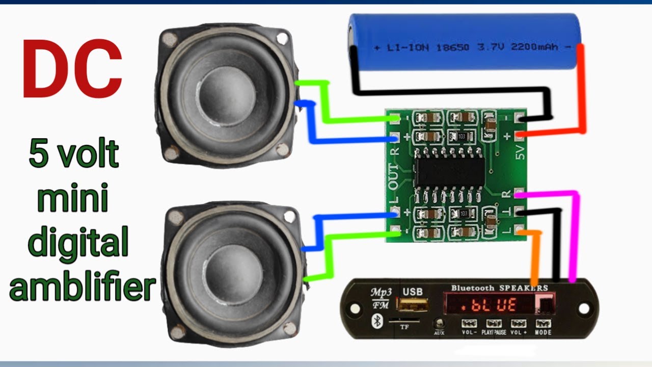 How to make dc 5v digital mini amblifier | audio stereo | KAR Tech