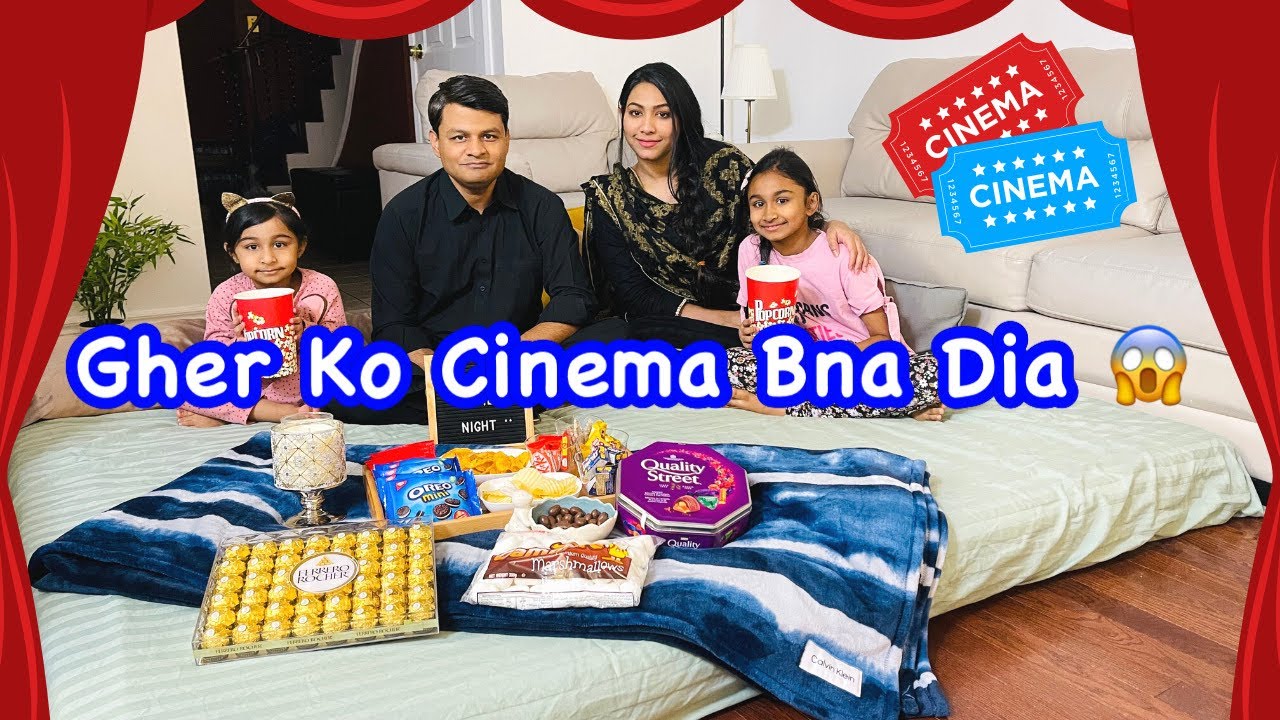 Humne Gher Ko Cinema Bana Dia | Easy Fun Snack Ideas | Family vlog @humakhanvlogs
