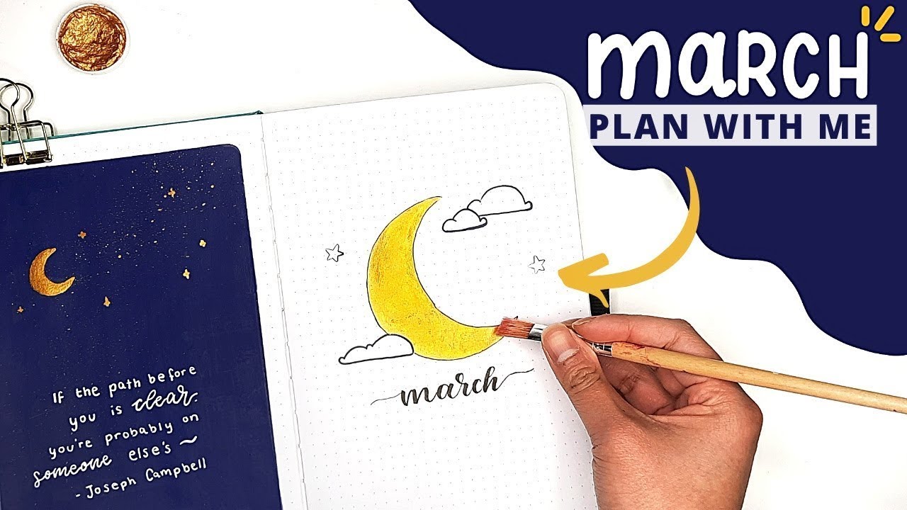 Оформление ежедневника Bullet Journal на март 2022 года | Планирование в стиле &laquo;Галактика&raquo; вместе...