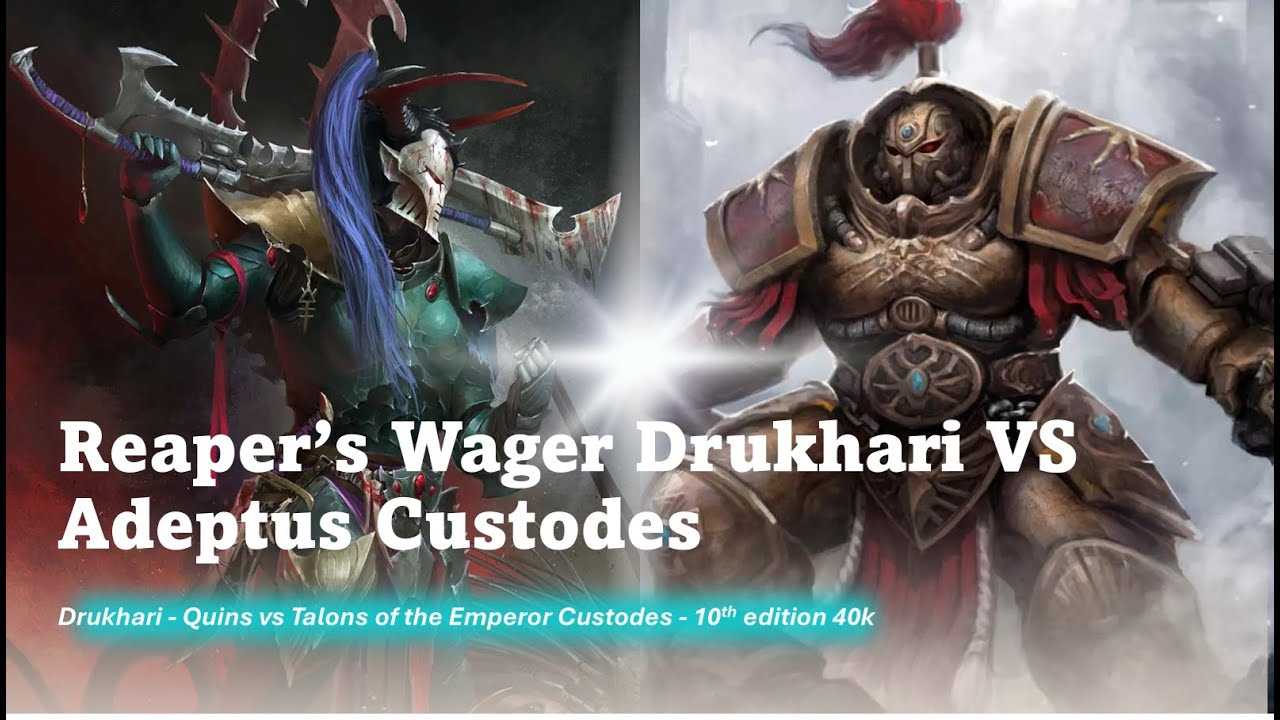 Reaper's Wager Drukhari VS Adeptus Custodes - Warhammer 40K Battle Report!