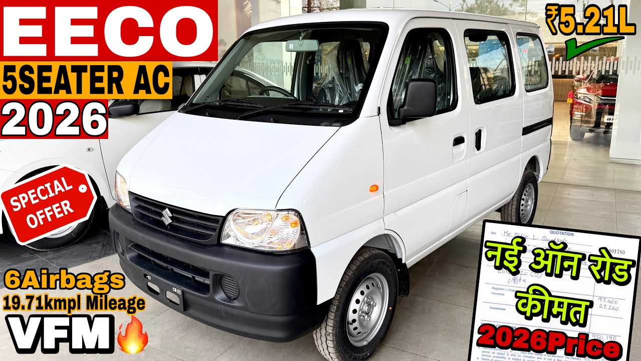 All New Maruti Suzuki Eeco 5Seat + AC 2026 Model ✅ Eeco AC OnRoad ₹Price Mileage Features & Details