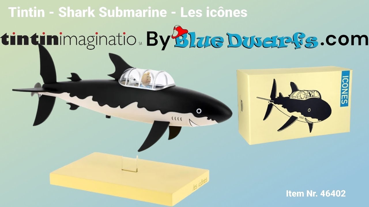 Tintin and the shark submarine - Resin statue - Moulinsart/ 2017