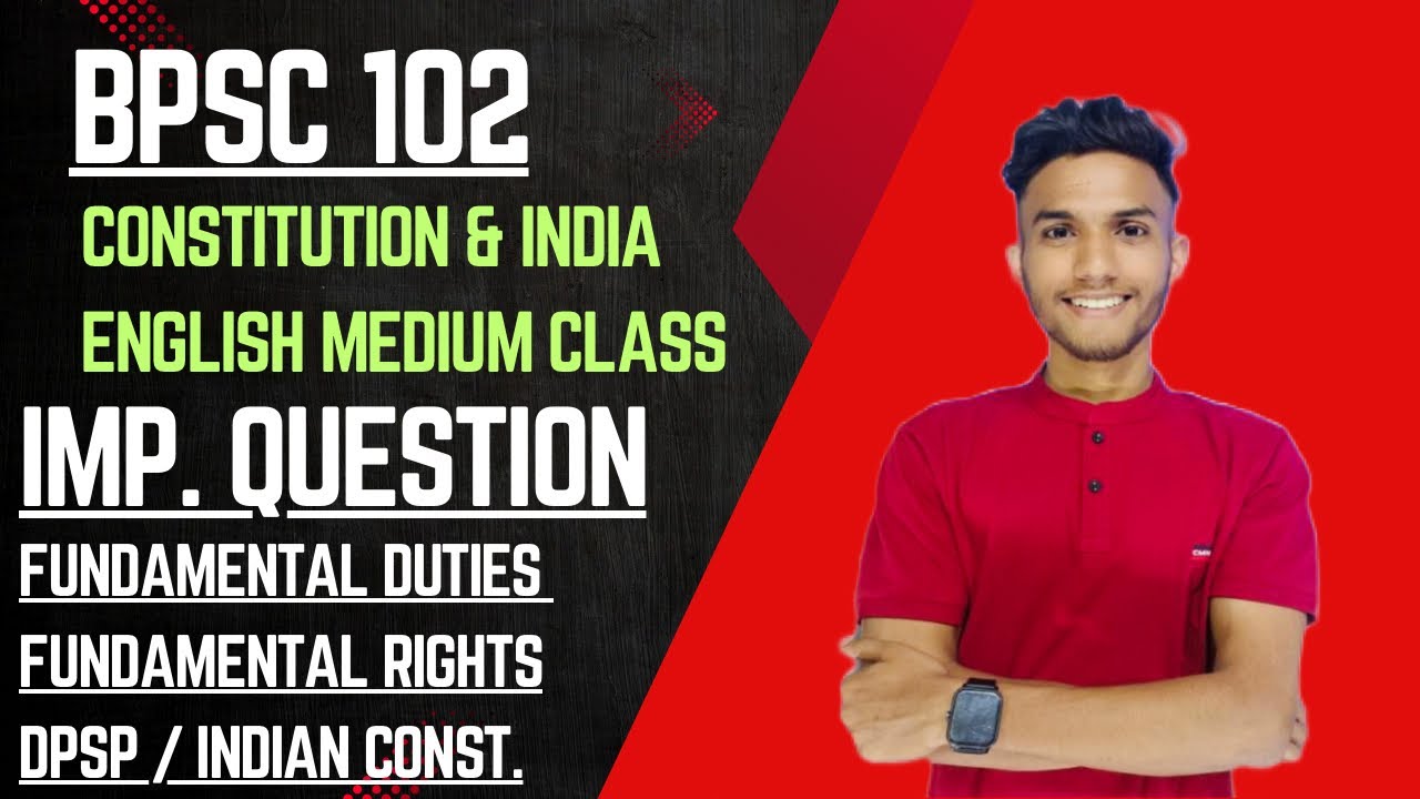 BPSC 102 | Constitution and Indian Democracy | Important Topics question | IGNOU WALAY | BAM