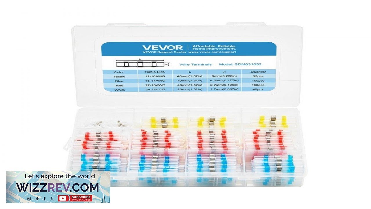 VEVOR Heat Shrink Solder Connectors 330PCS Waterproof Kit