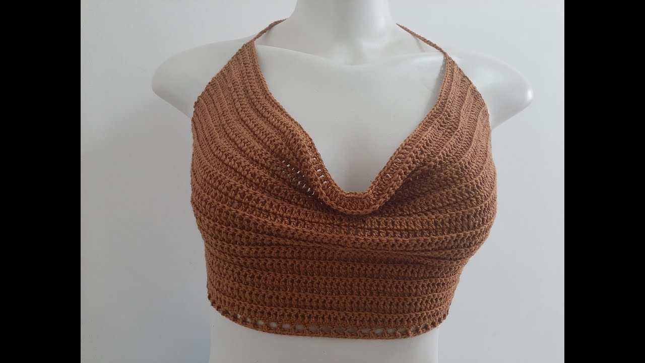 Top Cropped Frente Única Drapeado - Nó Chic Crochê - Kátia
