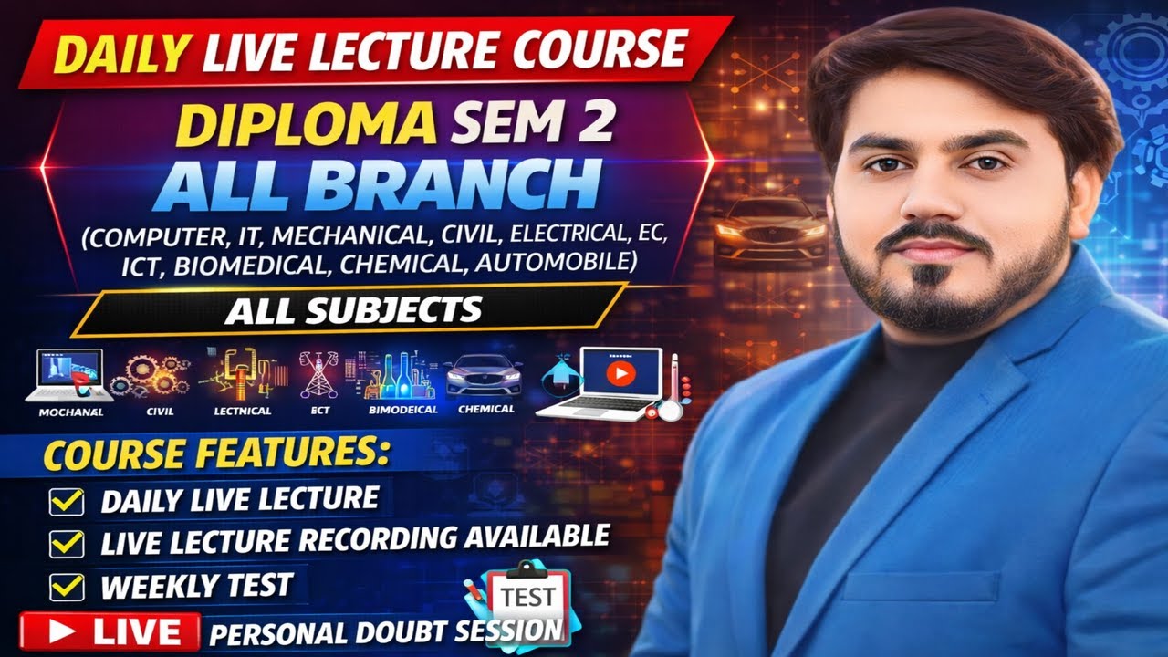 DAILY LIVE LECTURE COURSE FOR DIPLOMA SEM 2 ALL BRANCH || DIPLOMA SEM 2 ALL BRANCH || FULL COURSE