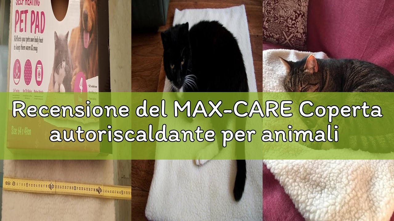 Recensione del MAX-CARE Coperta autoriscaldante per animali domestici, ideale per cani e gatti, mate