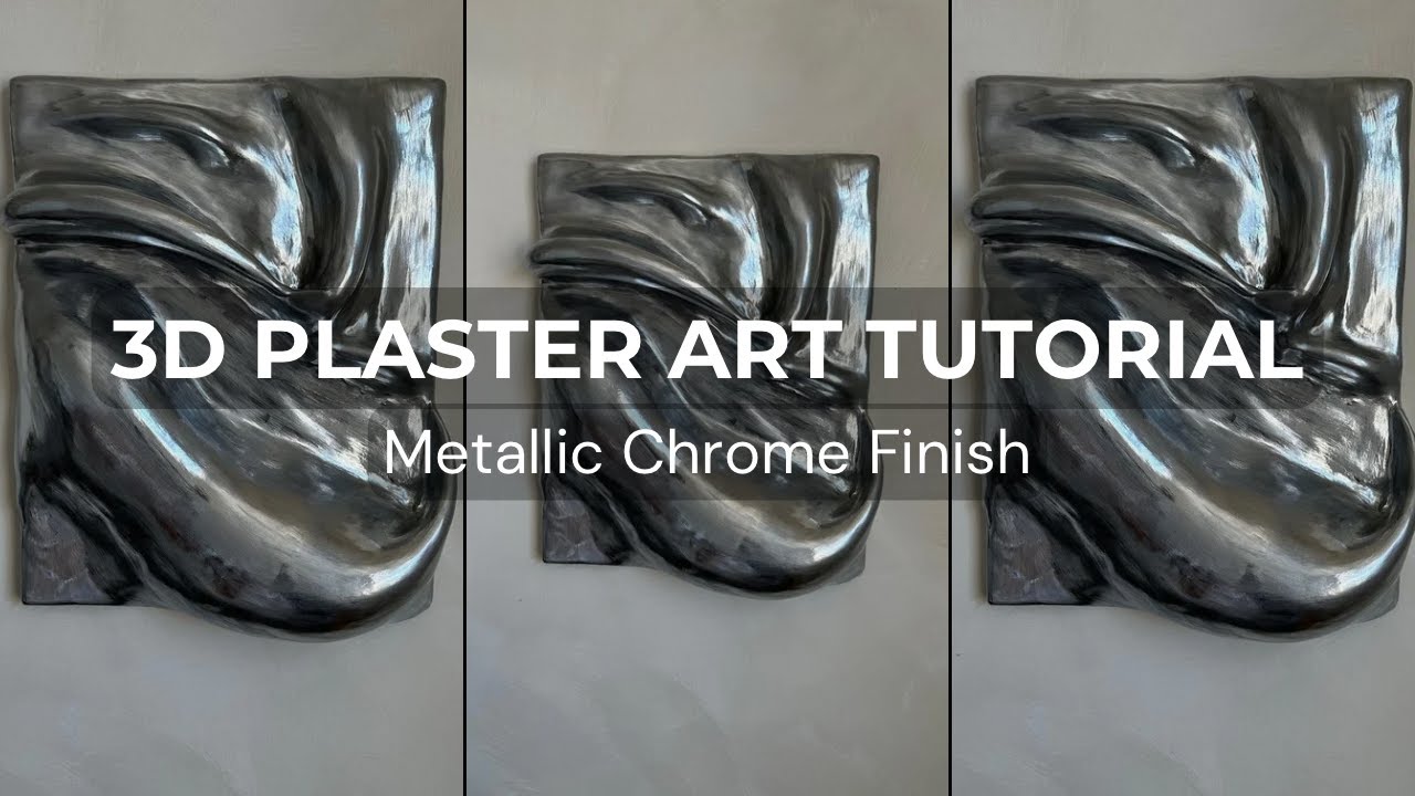 3D Plaster Art Tutorial | Plaster Art on Canvas | How To 3D Art Chrome Finish