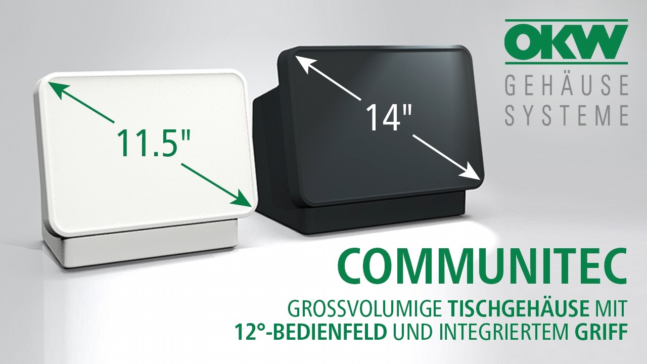 COMMUNITEC &ndash; Gro&szlig;volumige Tischgeh&auml;use mit integriertem Griff f&uuml;r fortschrittliche Elektronik