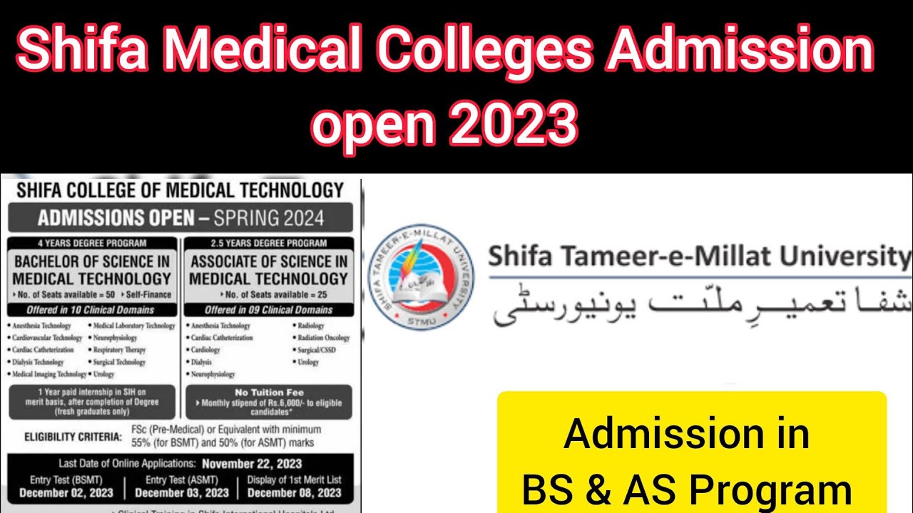 Shifa University ( STMU)admission 2023 :How To Apply Shifa Tameer-e-millat University Admission 2023